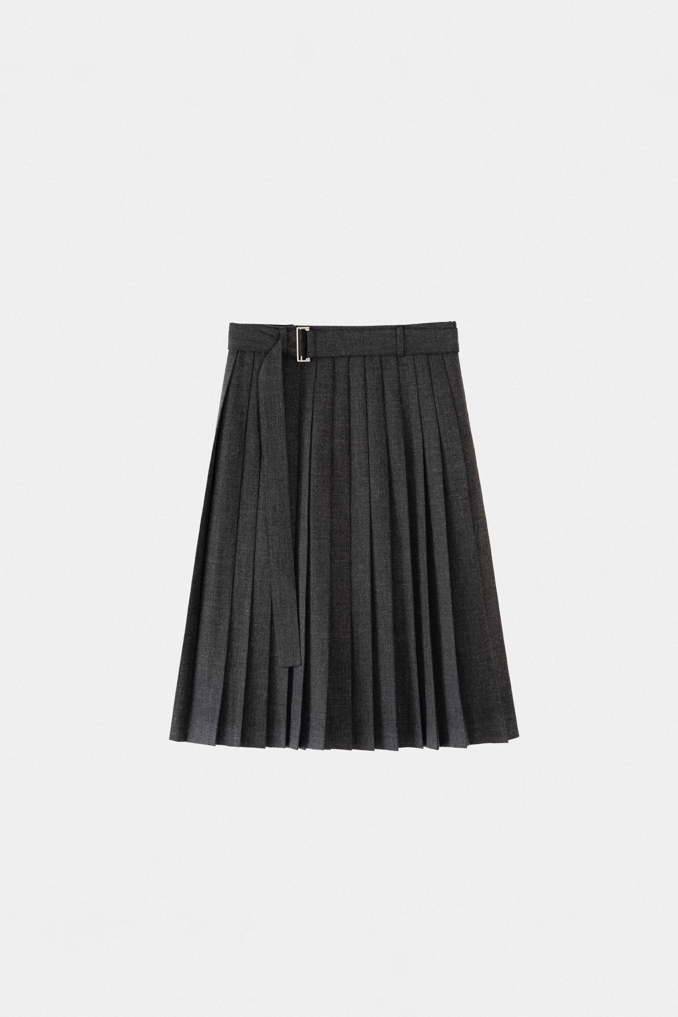 18872_Belt Pleated Skirt