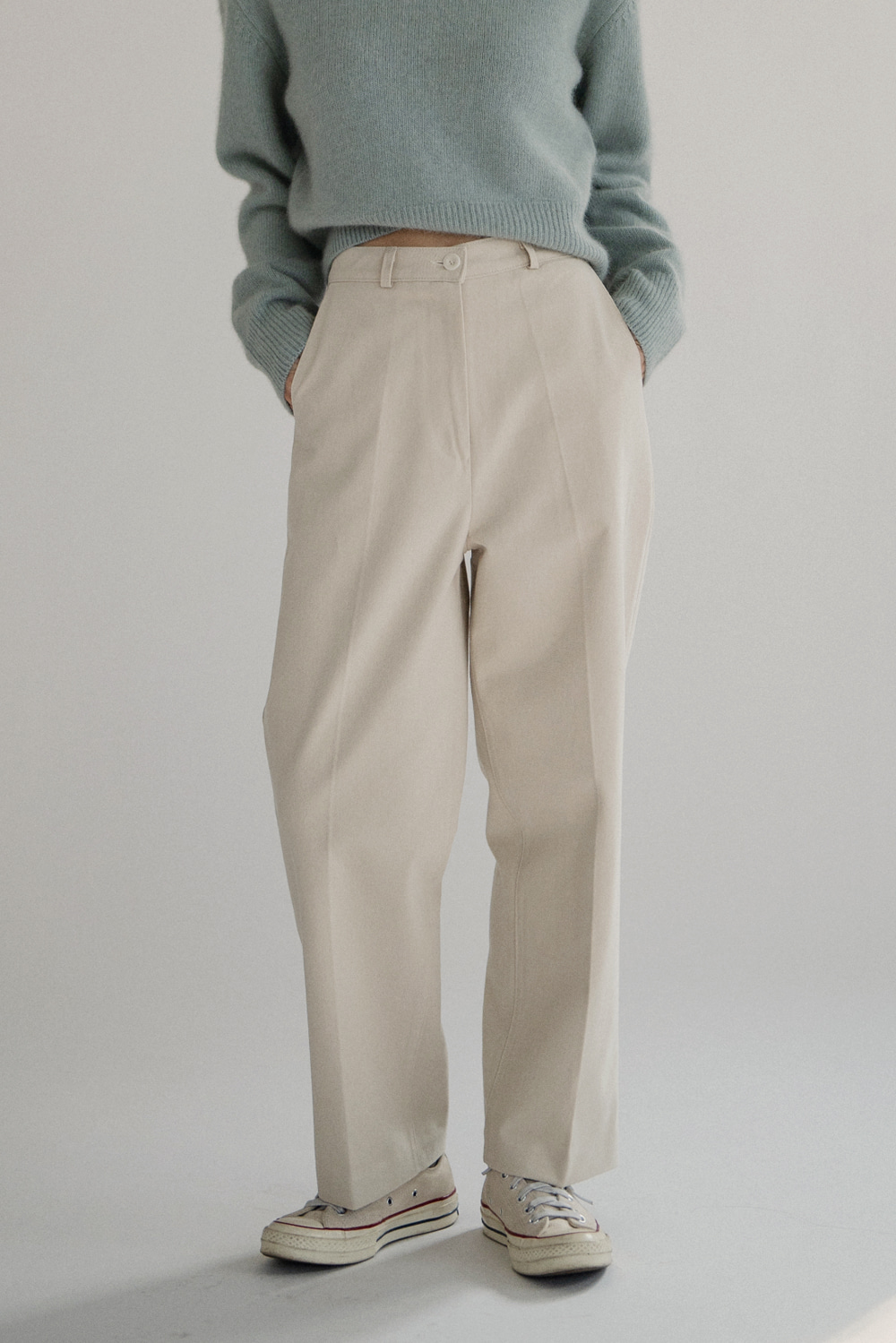 14144_Straight Fit Cotton Trousers